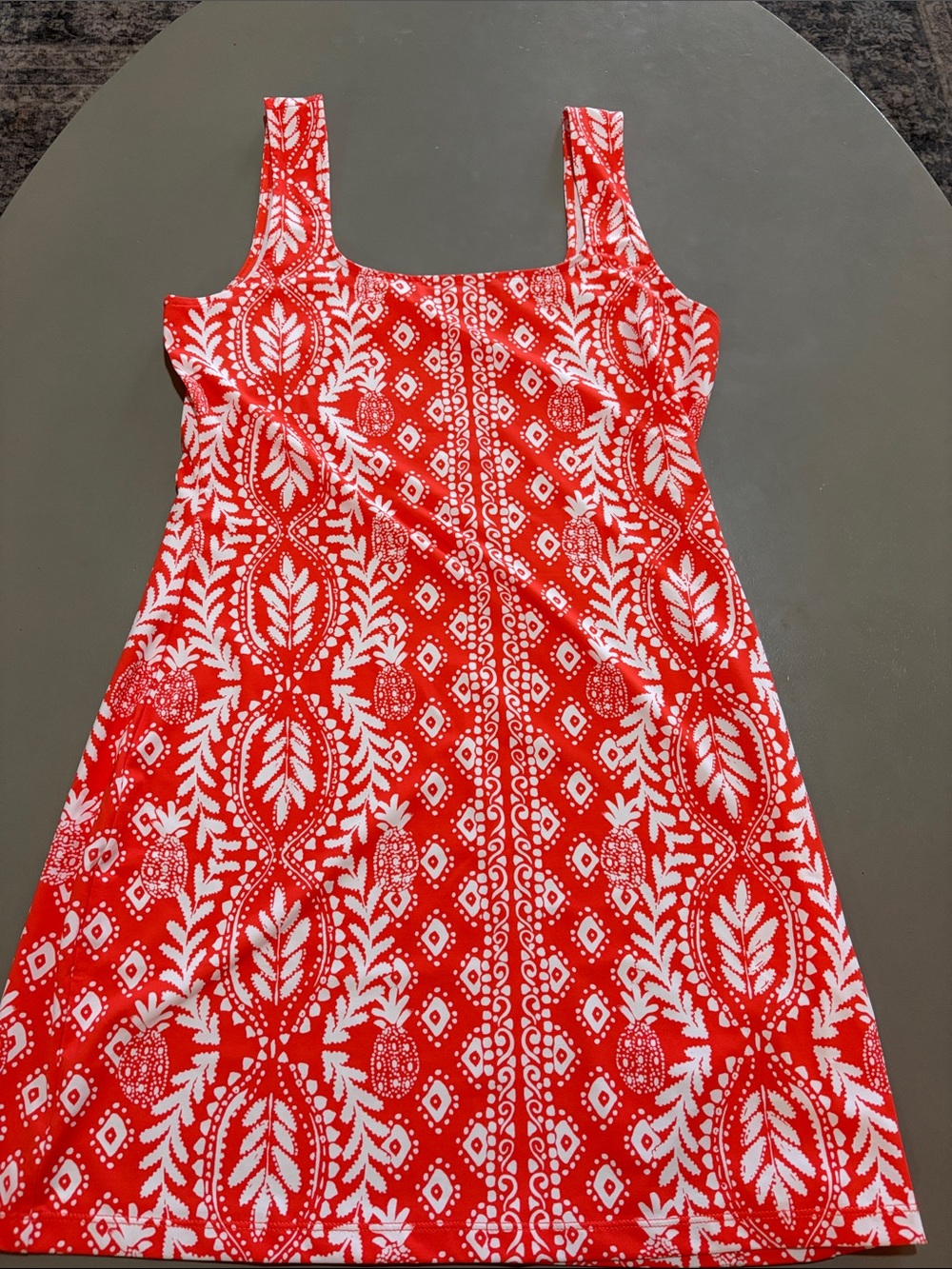 Lilly Pulitzer Orange & White Patterned Square-Neck Sundress